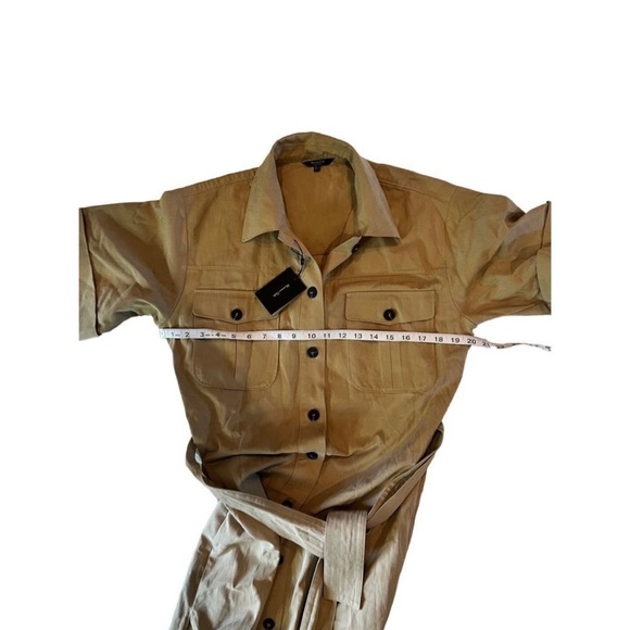 Massimo Dutti NWT khaki cotton tench shirt dress - Picture 11 of 15